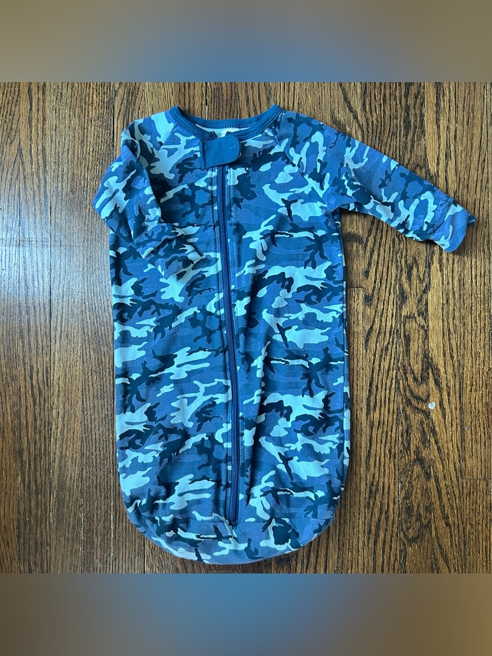 The peanutshell layette cotton blue wearable long sleeves sleep sack size 0-3 M